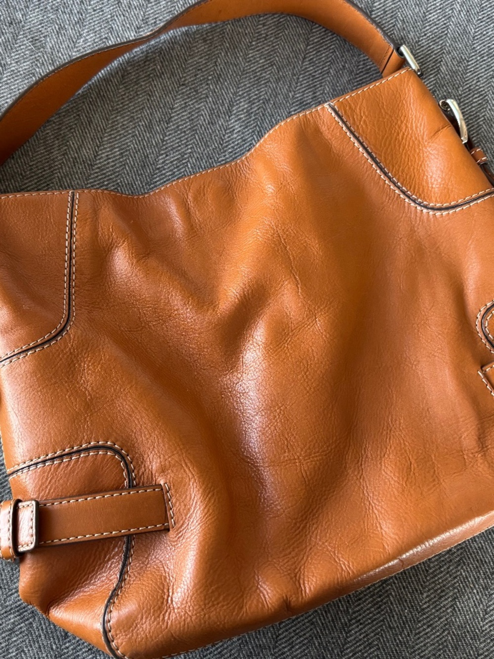 MICHAEL KORS, CARMEL LEATHER TOTE BAG